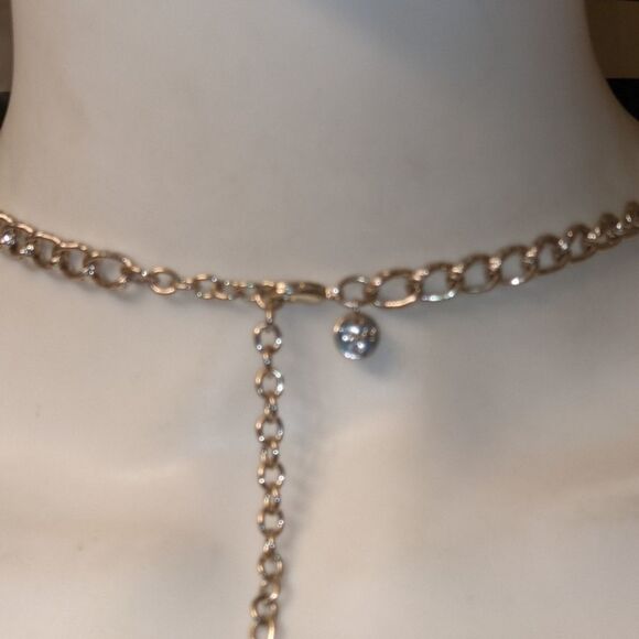 Vintage faceted squares & rhinestone statement necklace - Picture 5 of 5